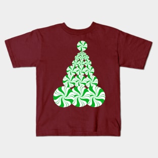 Christmas Green Peppermint Tree Kids T-Shirt